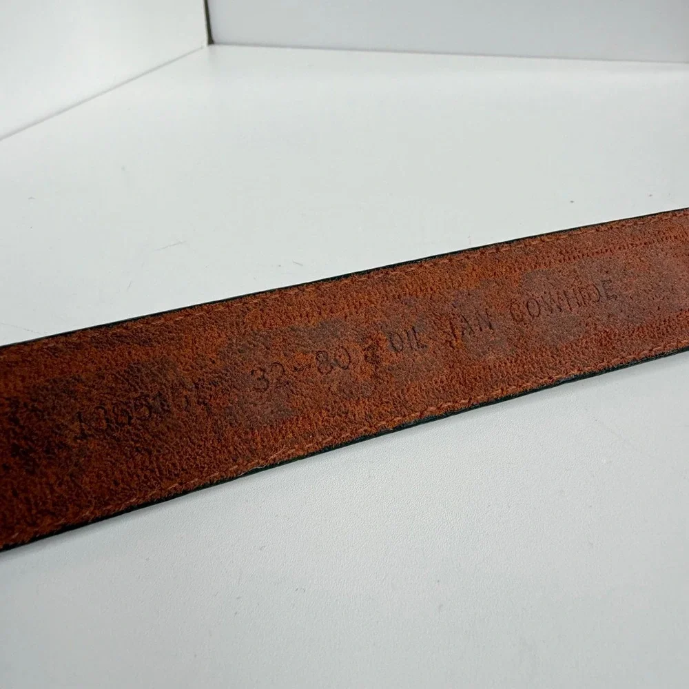 Leather Belt Mens 32 Brown Oil Tan Cowhide Braided Western Classic minimalist